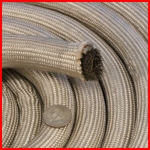 Fiberglass rope turbine engine exhaust gasket seal with stainless Mesh overbraid 4900159 F-E15600